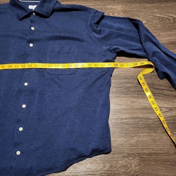 Peter Millar Long Sleeved Button Up Shirt with Angled Cuffs and Spread Collar Me - Picture 7 of 9